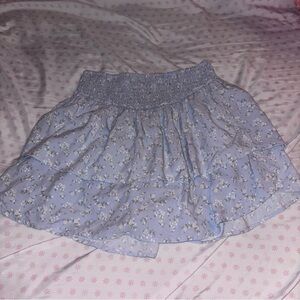 Hollister Blue Floral Tiered Skort